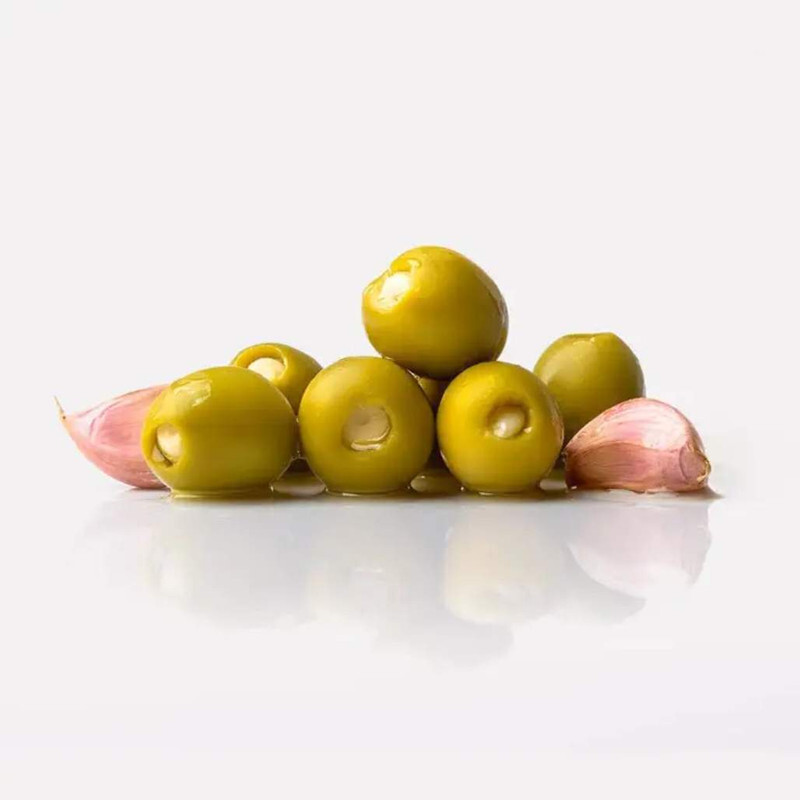 bunch of gordal olives with garlic