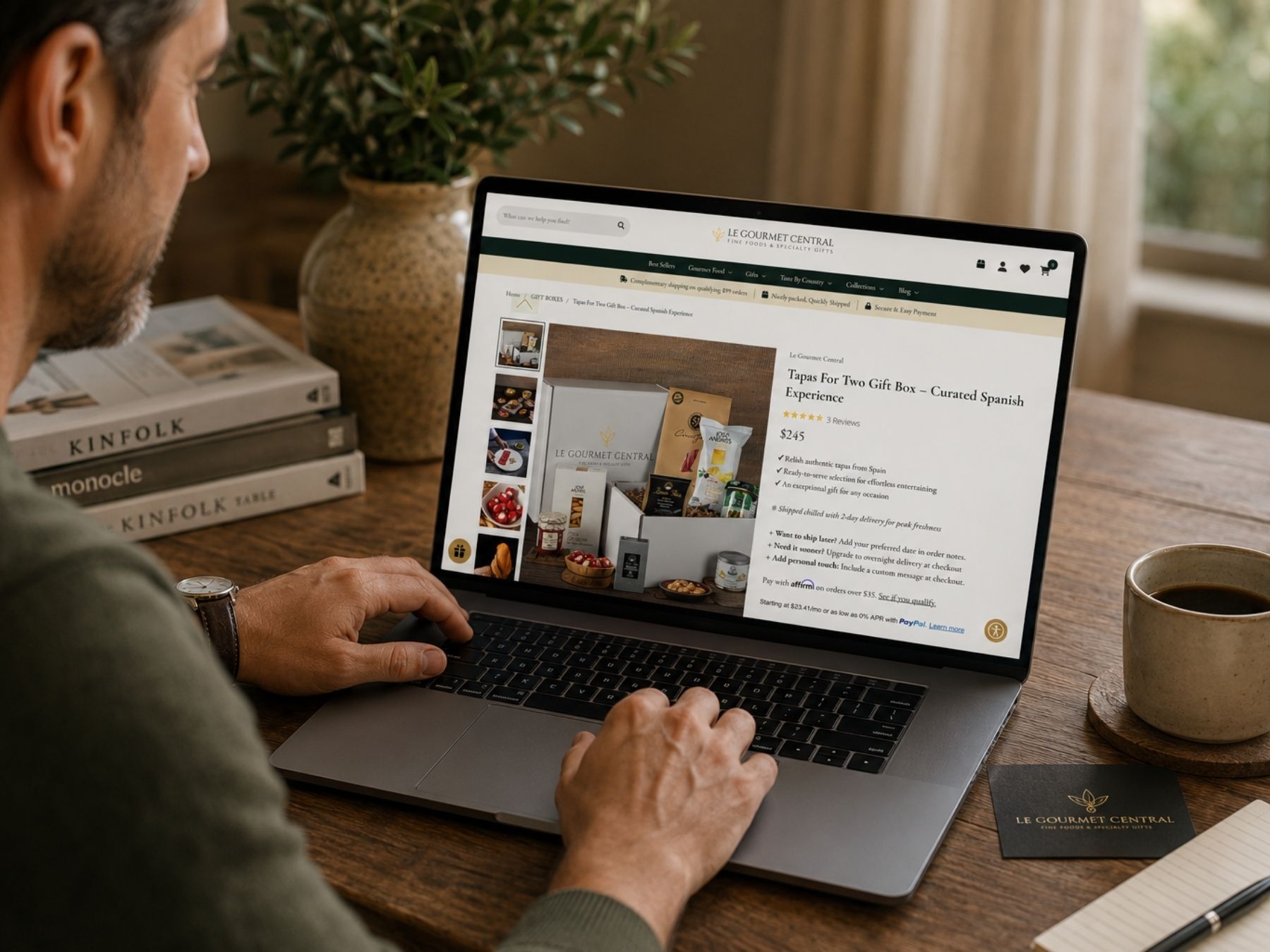 husband buying online gift for wife