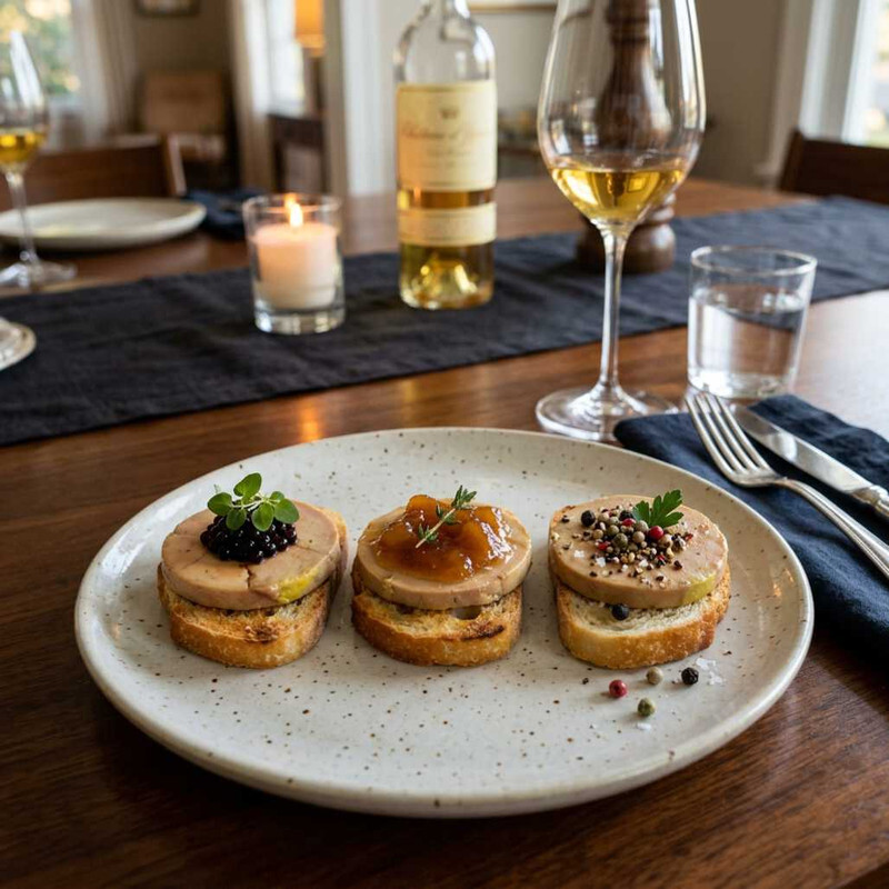foie grass served with bread on a table
