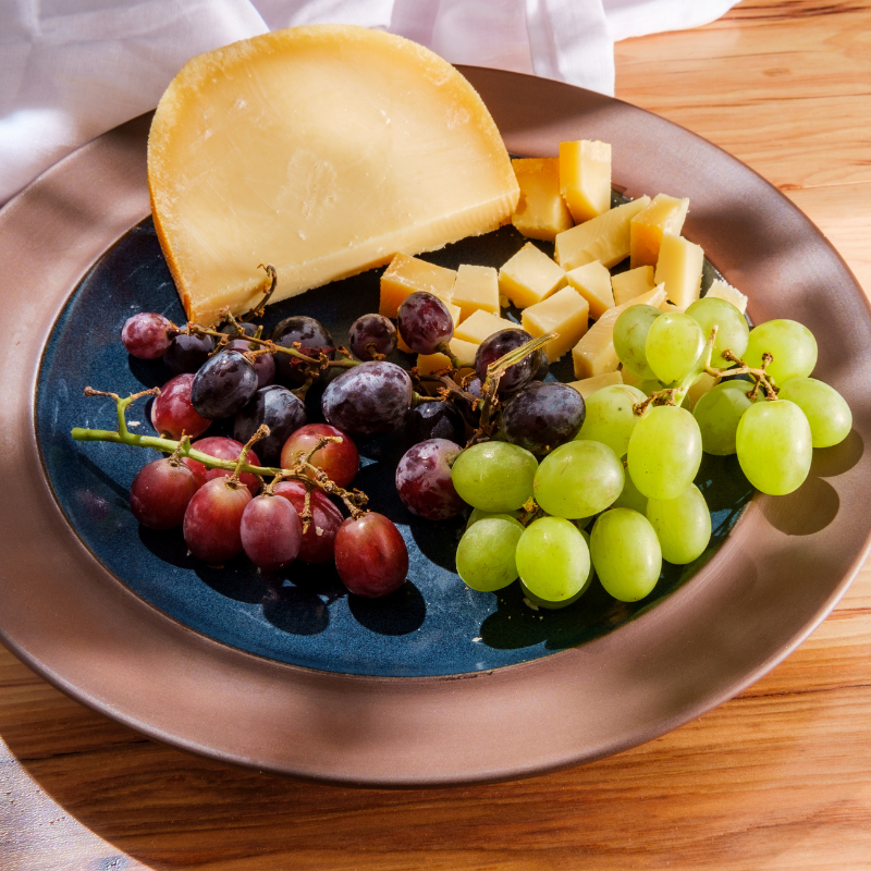 table with gouda cheese