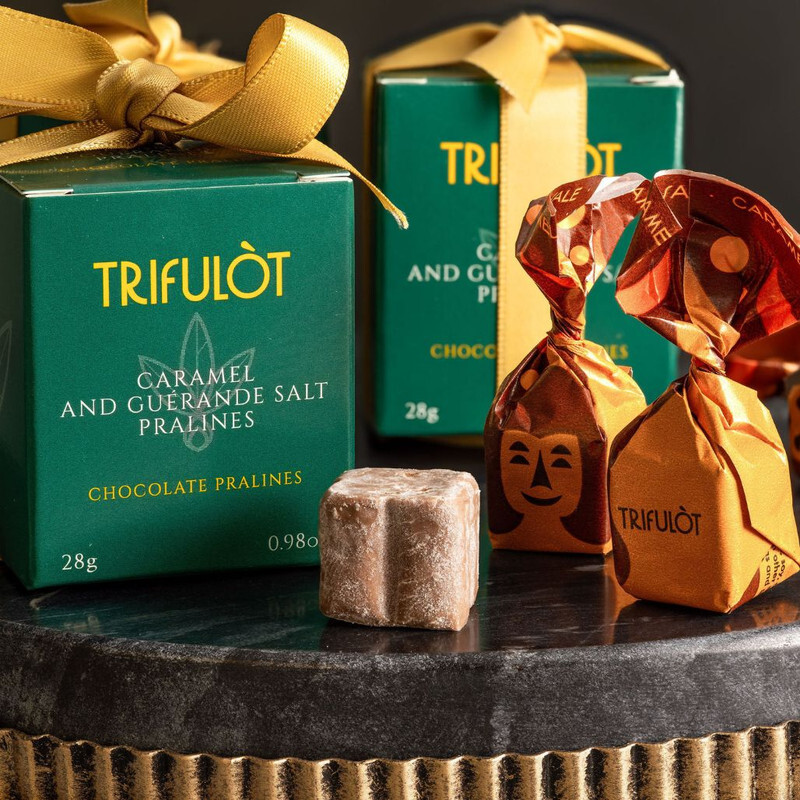 chocolate with sea salt shown on a table