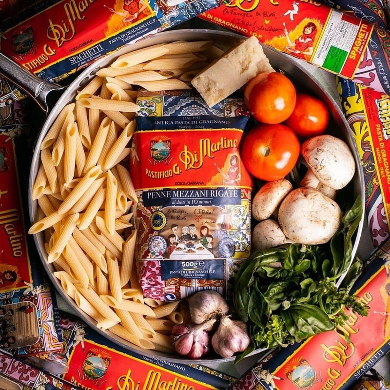 A dish with mezzane pasta