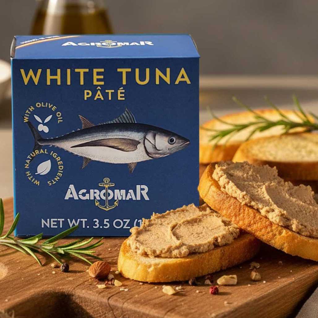 tuna pate on a white toast