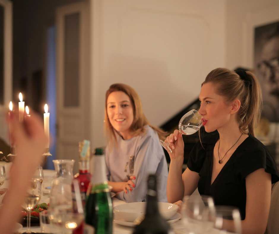 woman drinking wine